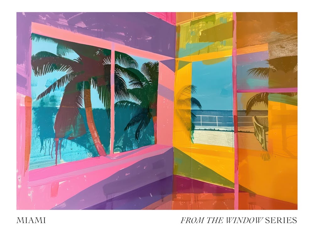 Miami From The Window Series Poster Painting 4