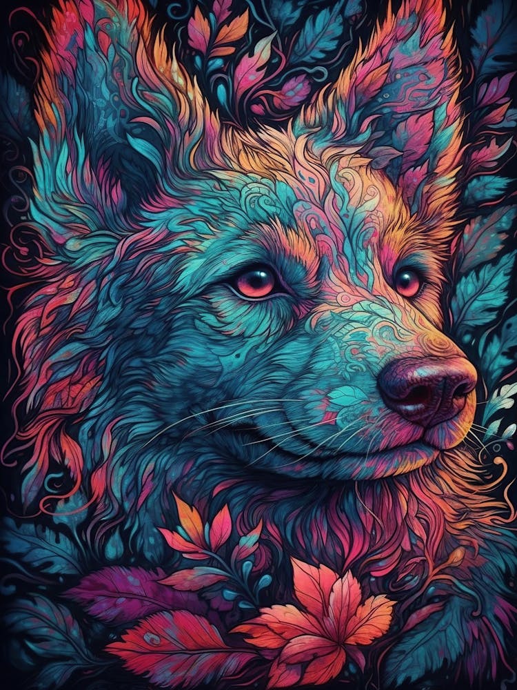 Psychedelic Wolf 1