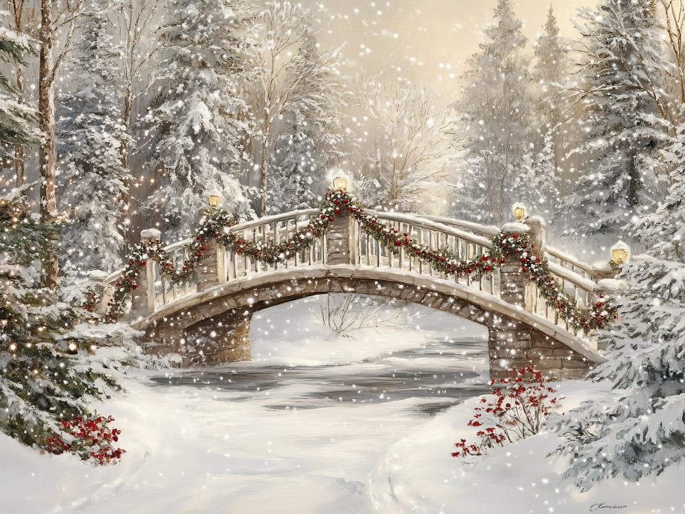 Winter Landscape Bridge