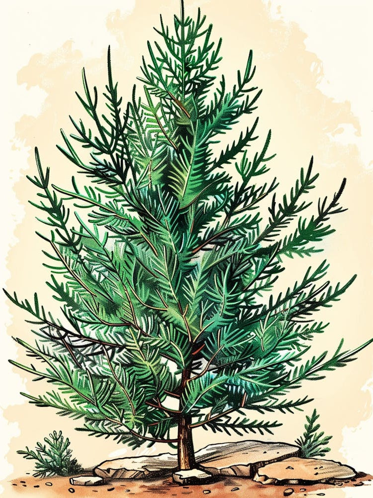 Hemlock Tree Storybook Illustration 3