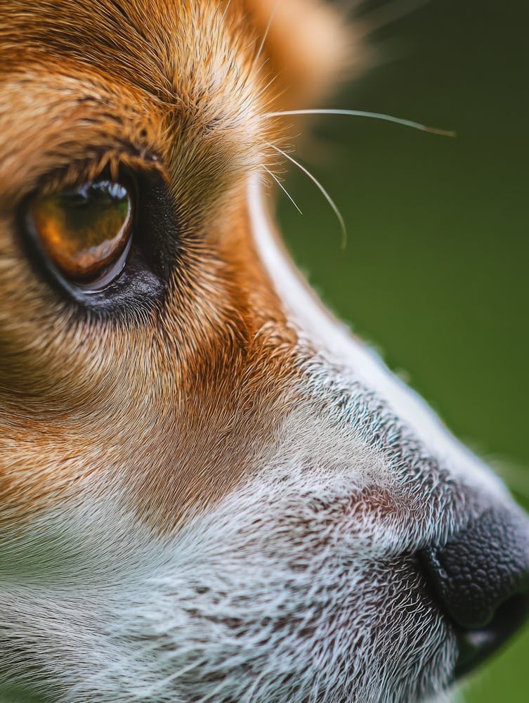 Close Up Of A Dog'S Face.Generated AI. Wall