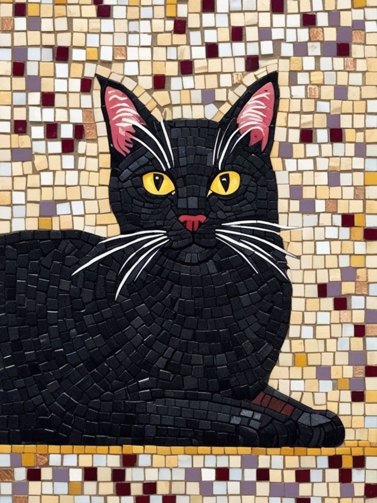 Mosaïque Chat Noir 2