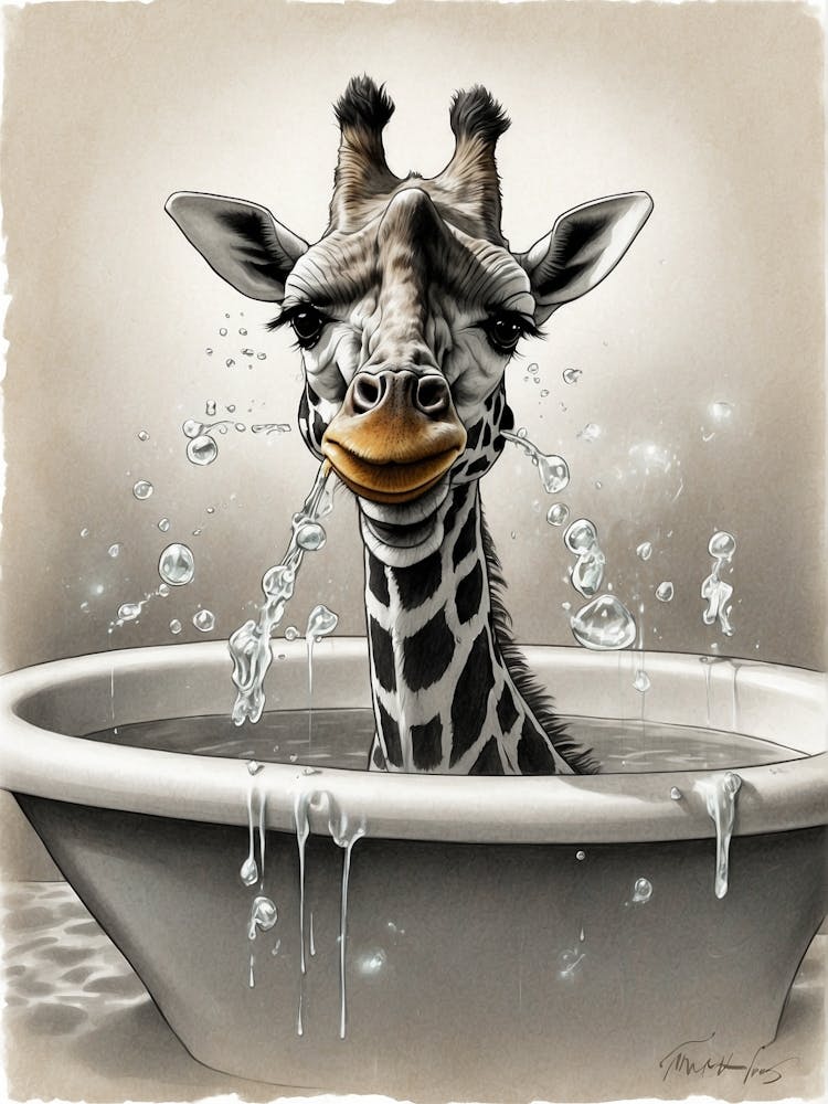 Giraffe In Bath