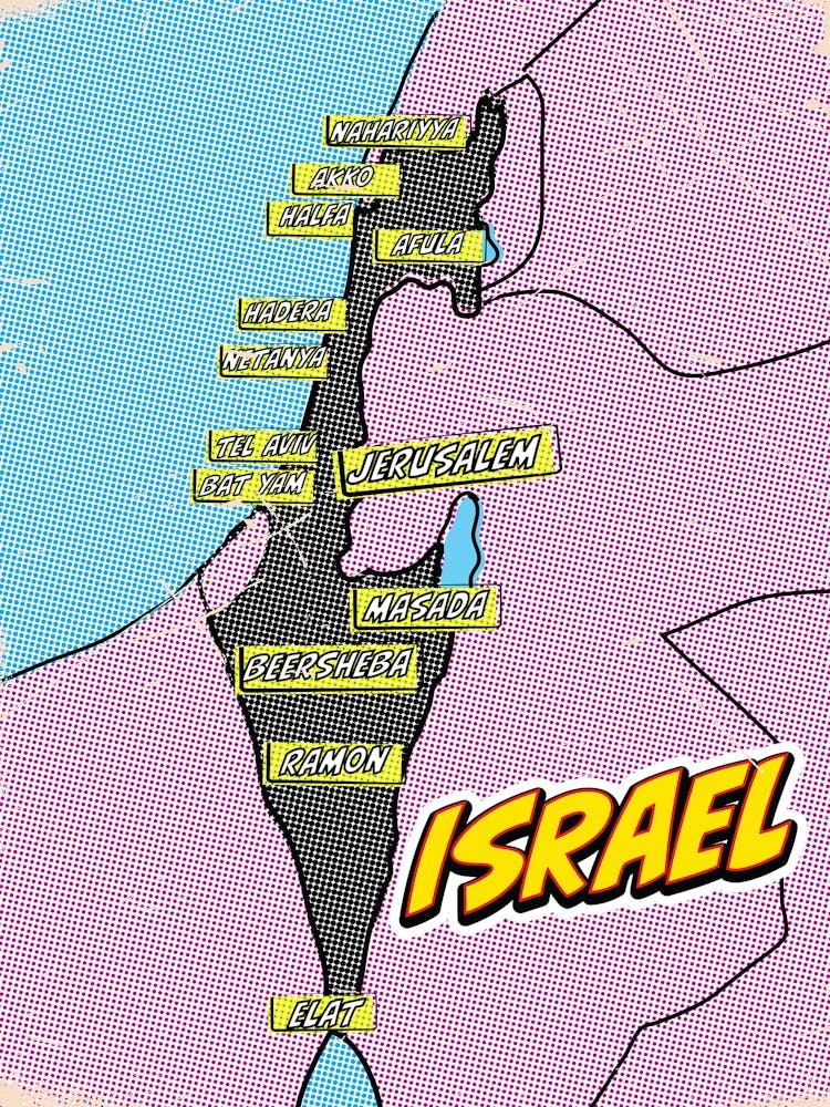 Israel Pop Art Map