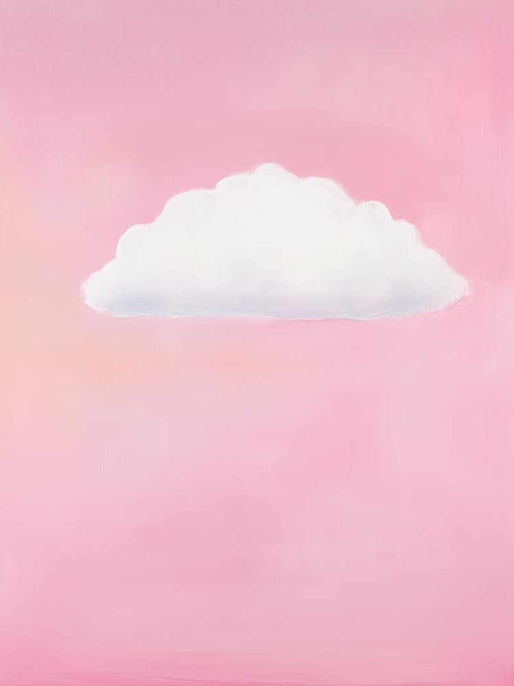 Cloud Wall Art Painting Pink Sky Print