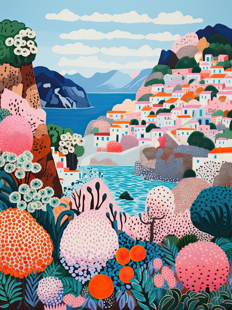 Capri, Italy, Illustration In The Style Of Pop Art 3