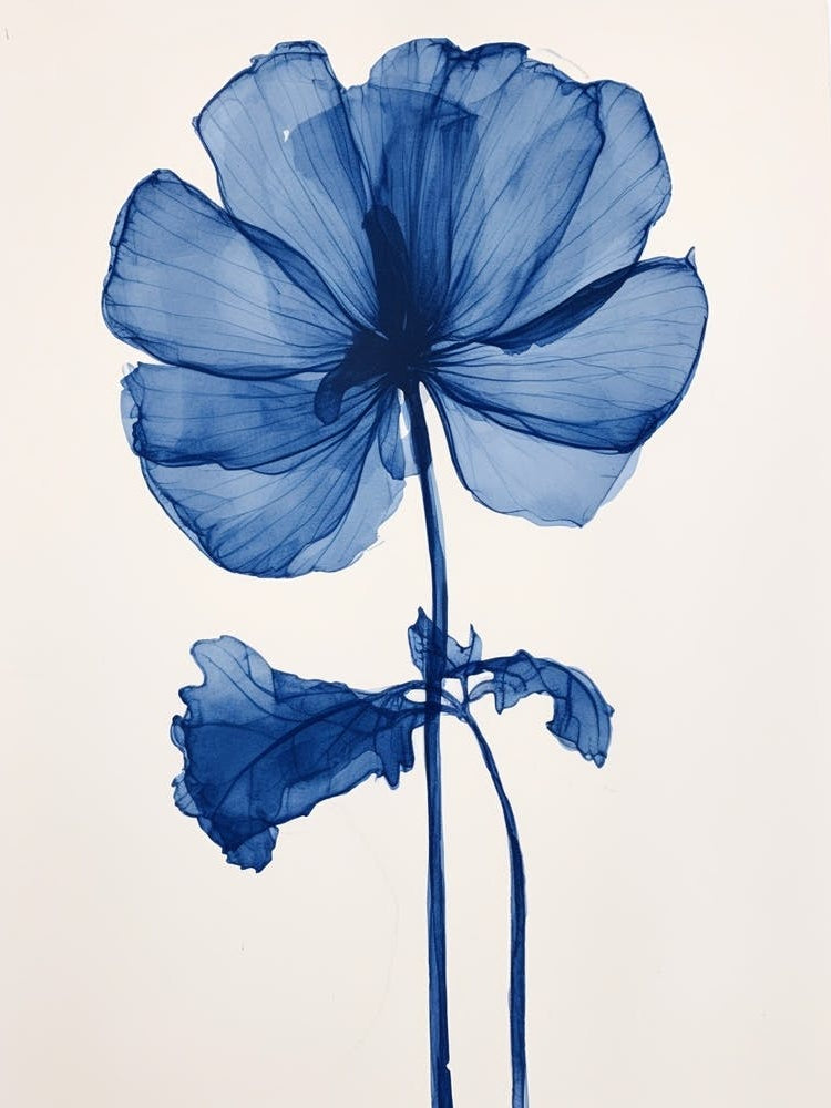 Blue Botanical Cyclamen 1