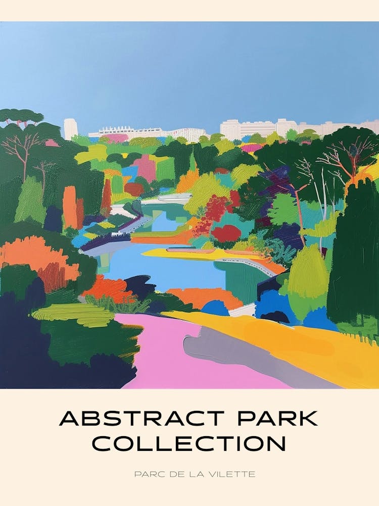 Abstract Park Collection Poster Parc De La Vilette Paris 4