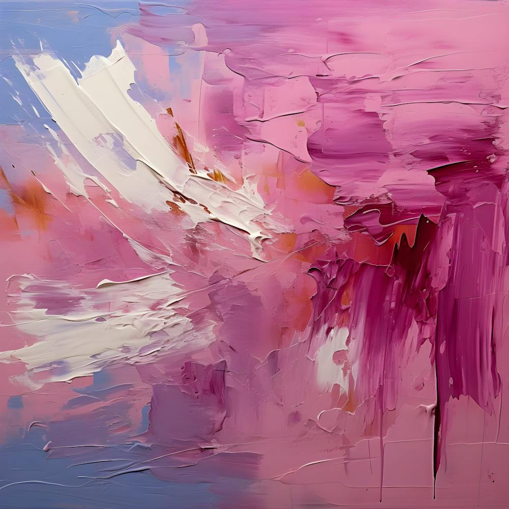 Vibrant Abstract Pink Textured Wall Art - Modern Acrylic Painting for Contemporary Home Decor