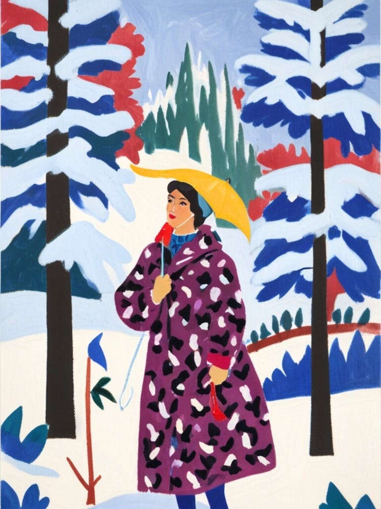 Frau Im Schnee