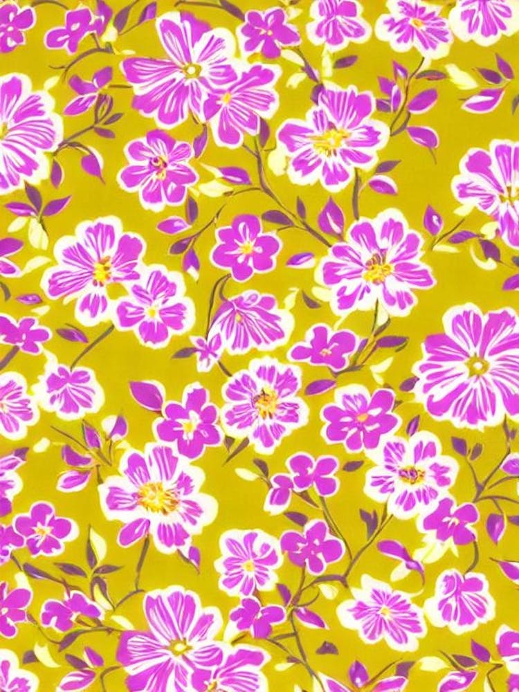 Lilac Floral Print Warm Tones 2 Flower