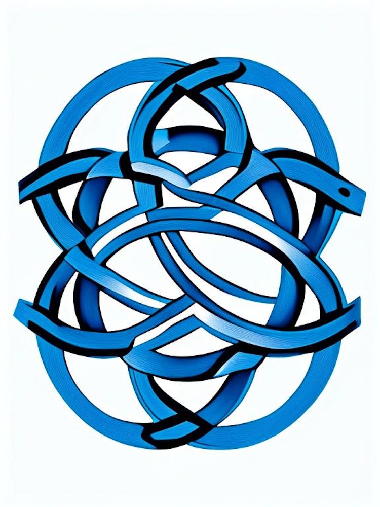 Celtic Knot Symbol 1 Blue And White Line Drawing