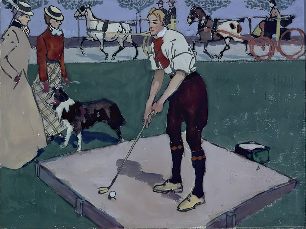Man About To Drive A Golf Ball, Edward Penfield