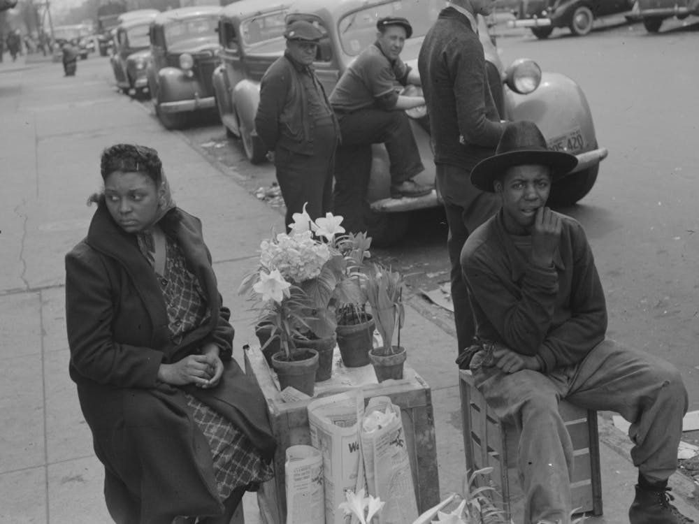 Selling Easter Lilies On Sidewalk On Easter Morning, South Side Of Chicago, Illinois By Russell Lee 1