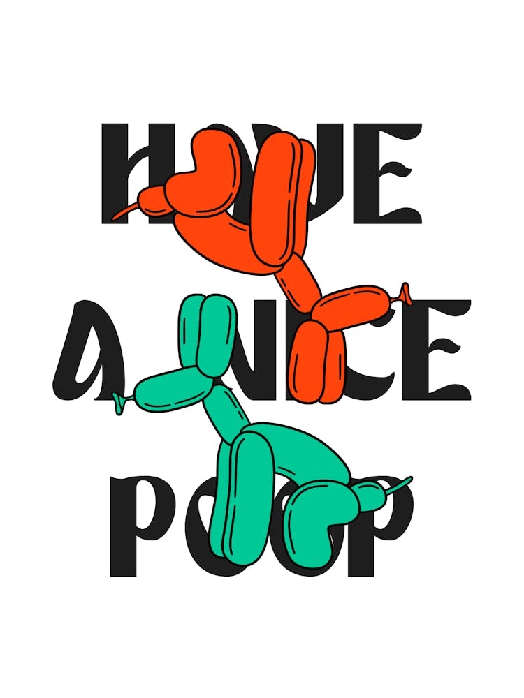 Dog Pooping Funny Poster, Bathroom Wall Art, Unique Poop Sign for Restroom Decoration