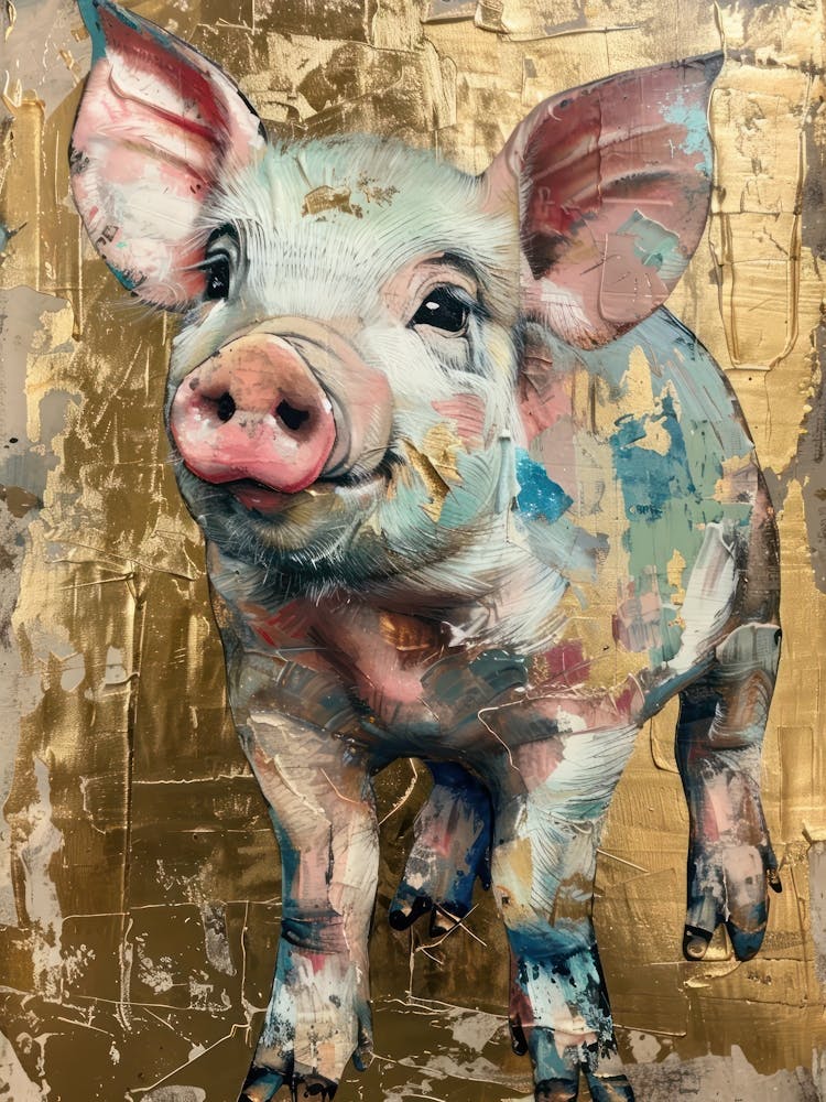 Piglet Gold Effect Collage 3