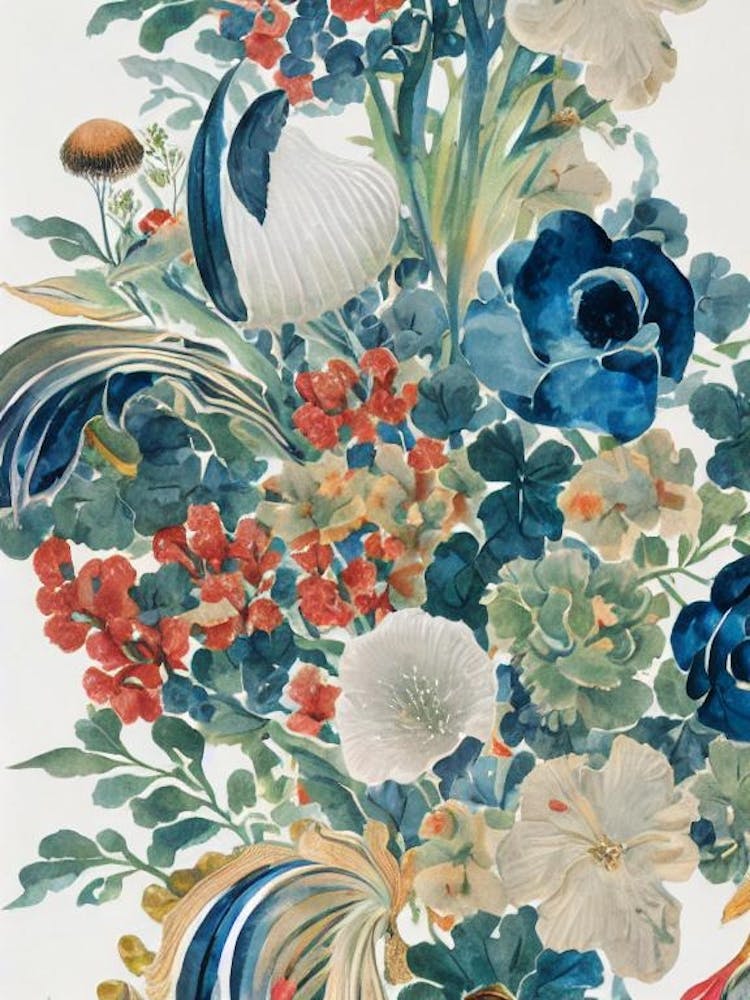 Cuttlefish Vintage Graphic Watercolour