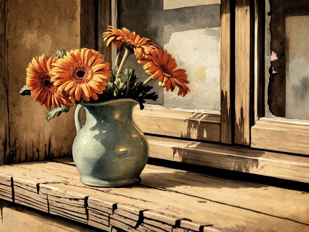 Gerberas In A Vase