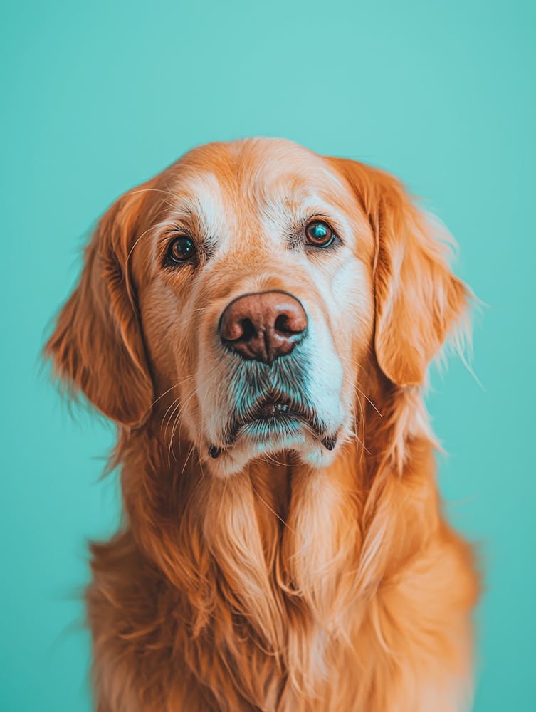 Golden Retriever Dog Portrait. Generated AI.