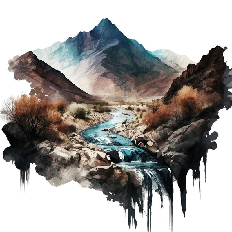 Waterfalls In The Mountains