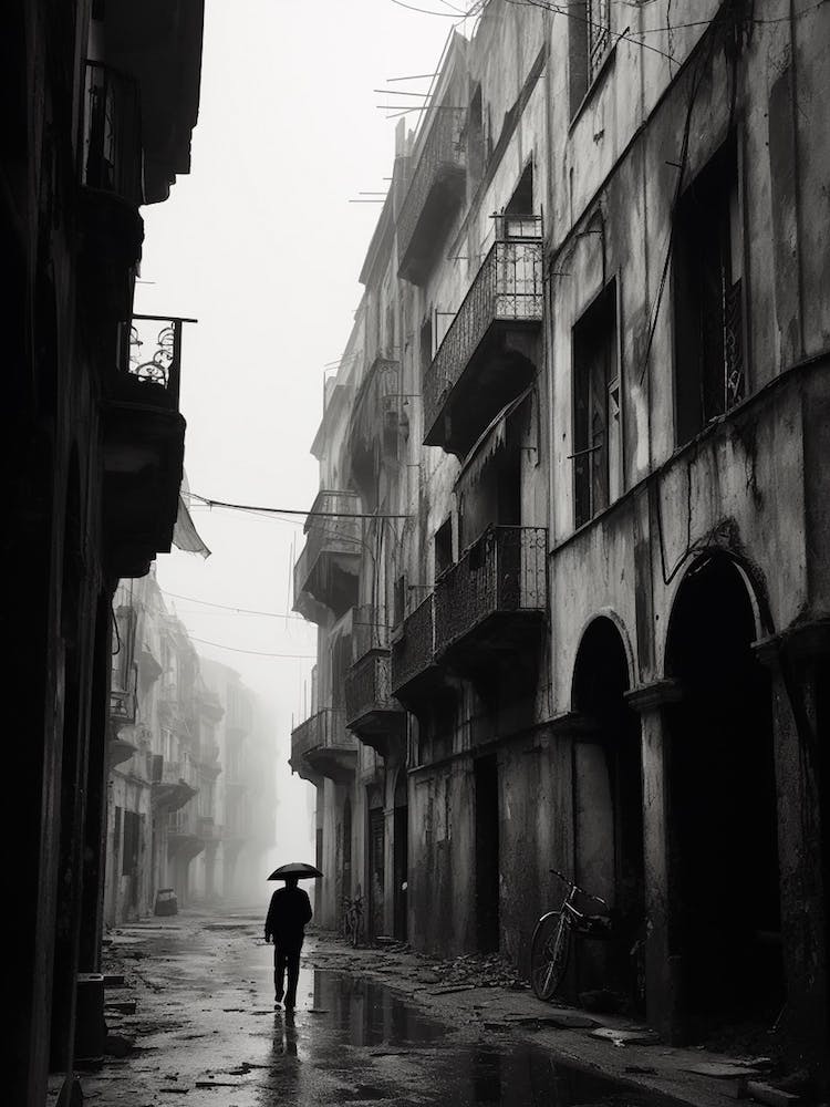 Naples, Italy,  Black And White Analogue Photography  1