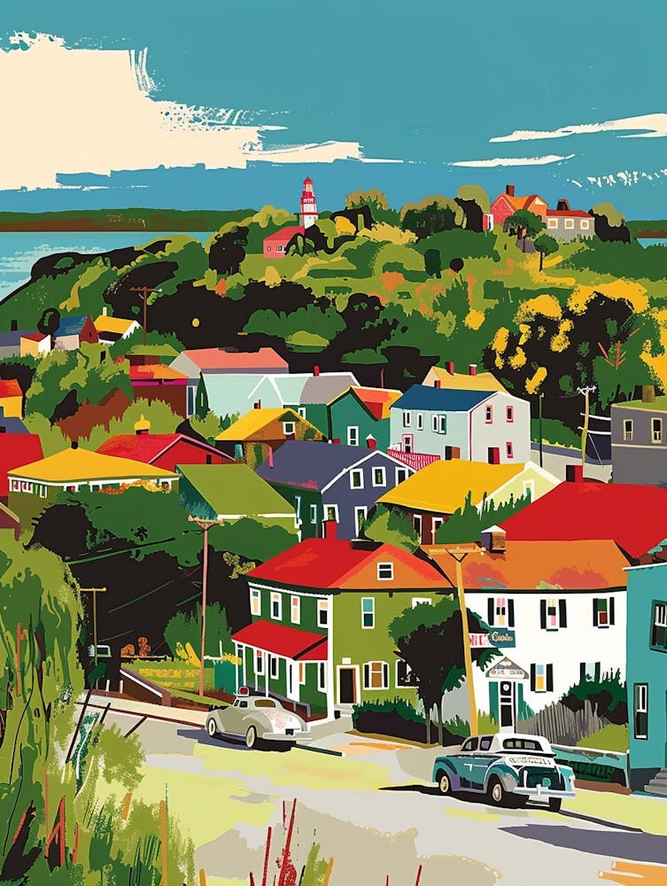 New Dorp New York Colourful Silkscreen Illustration 4