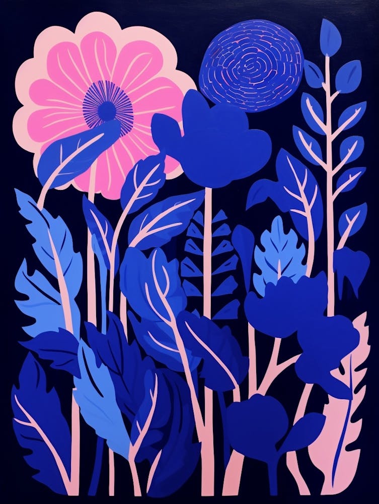 Blue Flower Illustration Celosia 2