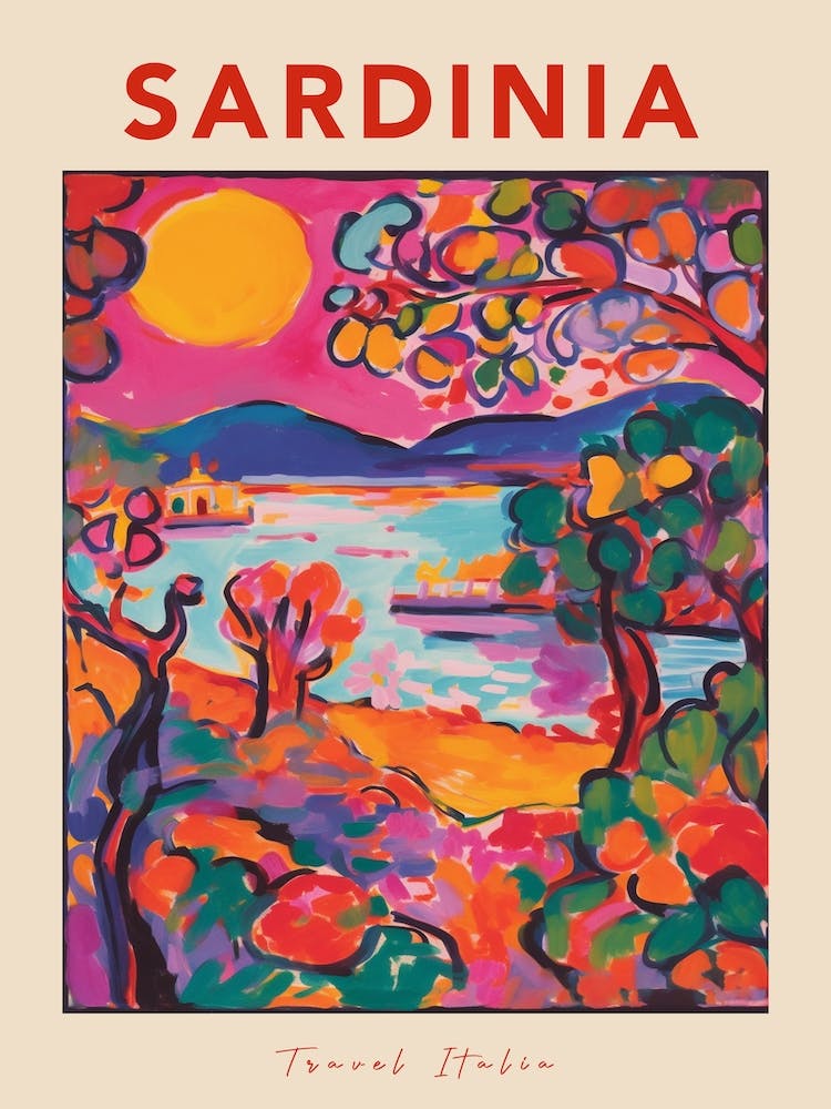 Sardinia Italia Travel Poster