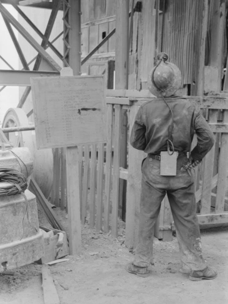 Gold Miner Waiting For Cage To Be Lowered Underground, Mogollon, New Mexico By Russell Lee