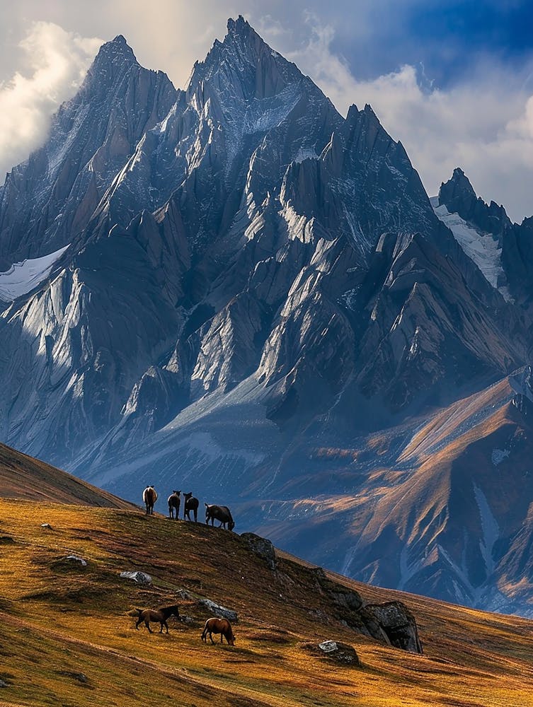 Horses In The Mountains