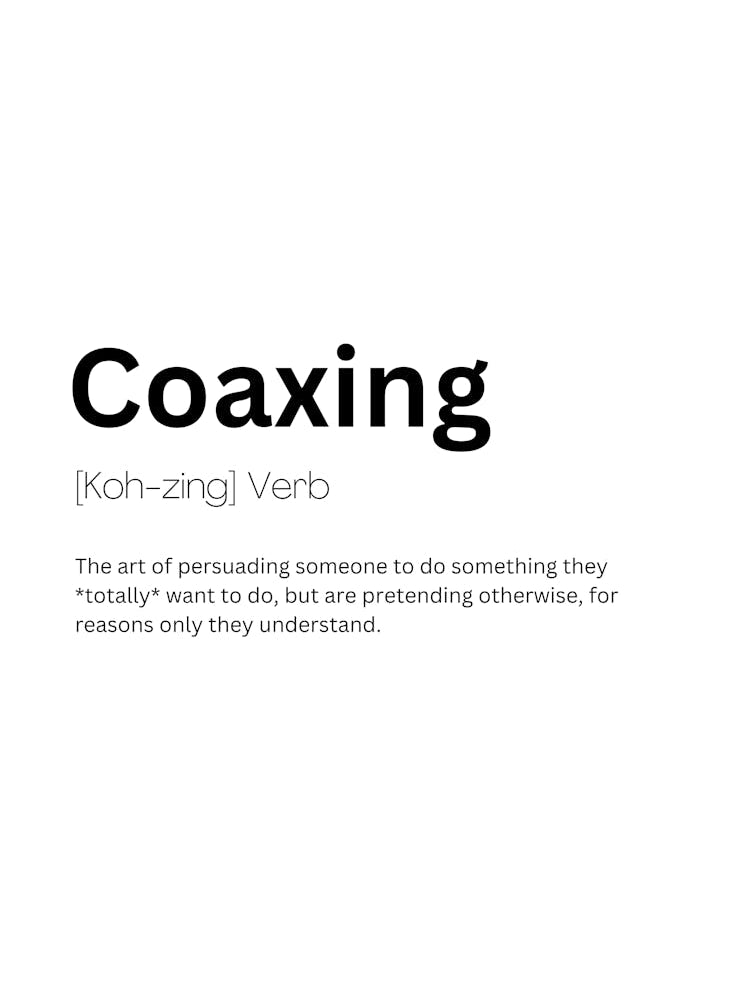 Coaxing Definition Meaning 1
