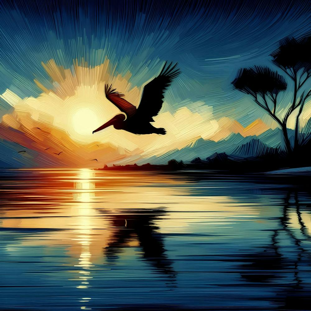 Sunset Pelican