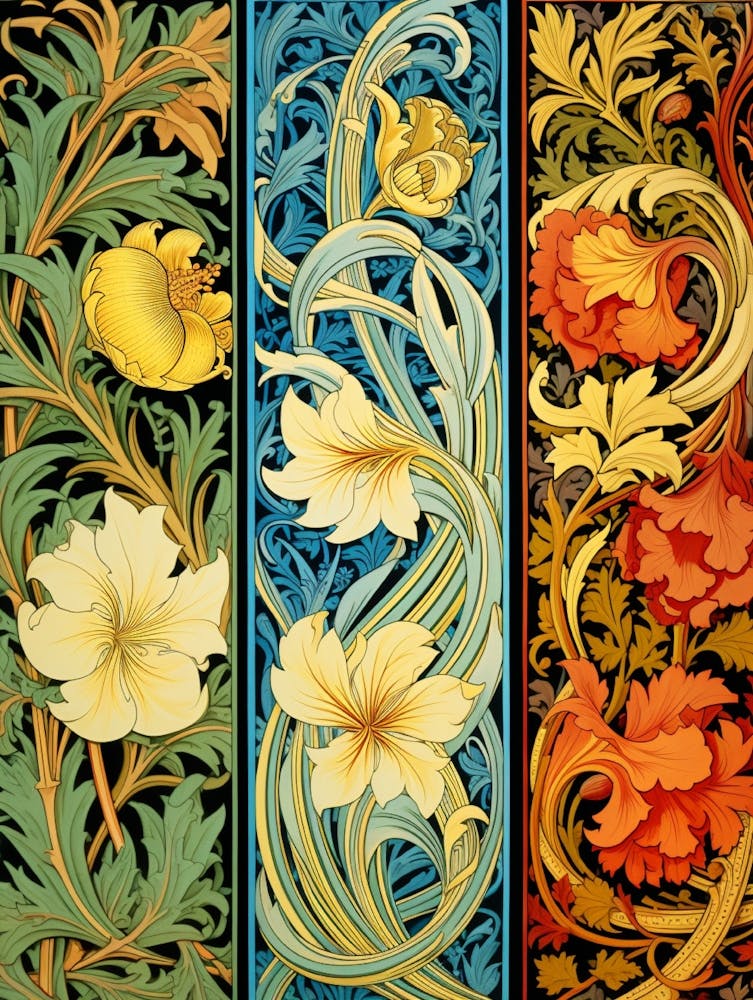 Three Floral Panels
