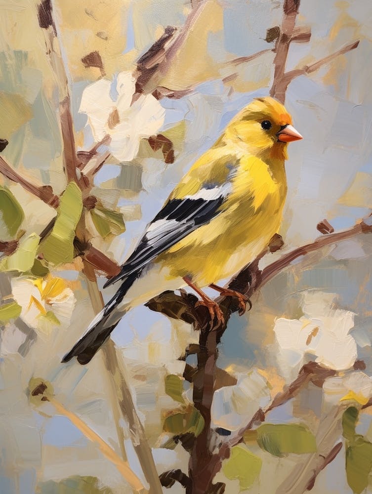 Bird Painting American Goldfinch 2