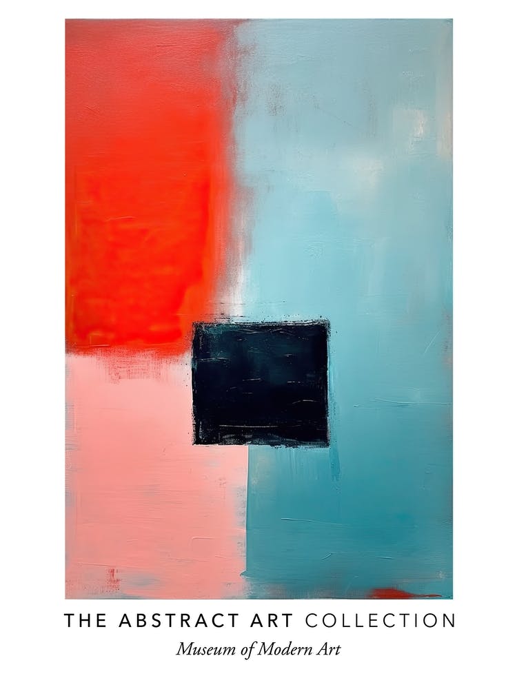Red Blue And Black Colourful Abstract Exhibition Poster