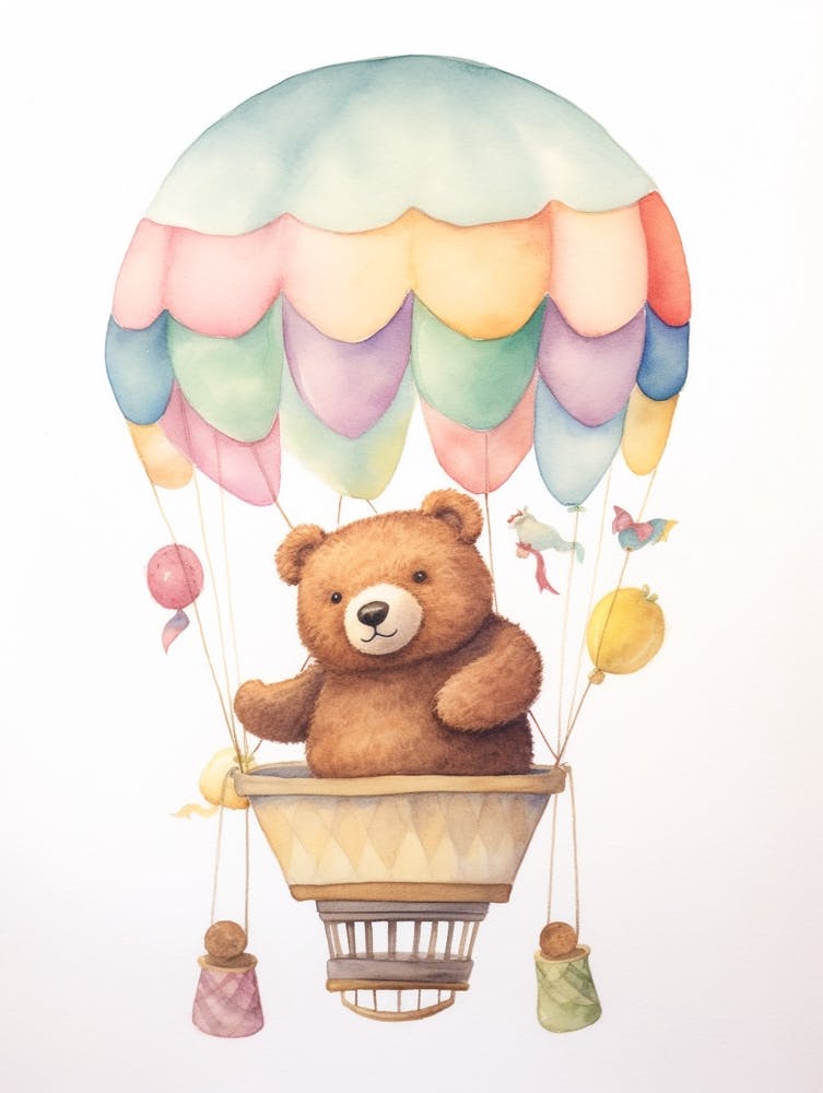 Baby Bear 4 In A Hot Air Balloon