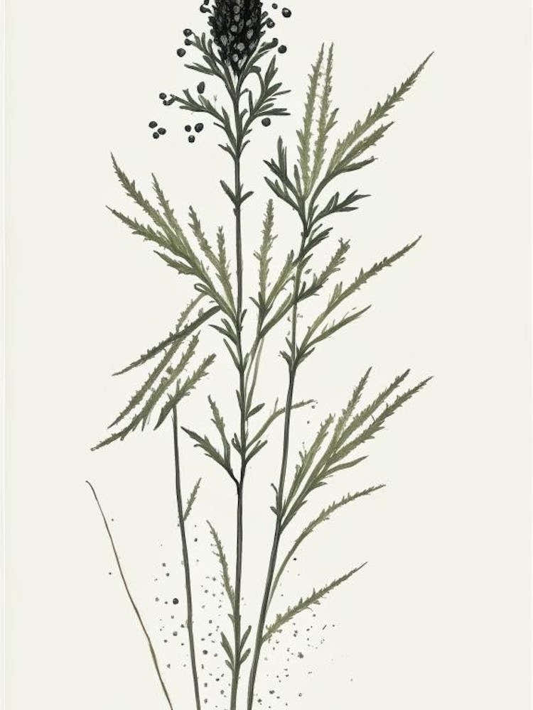 Black Cohosh Herb Minimalist Watercolour 1