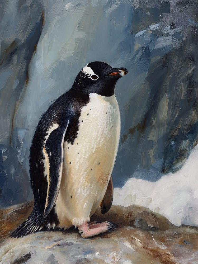 Adlie Penguin Grytviken Oil Painting 3