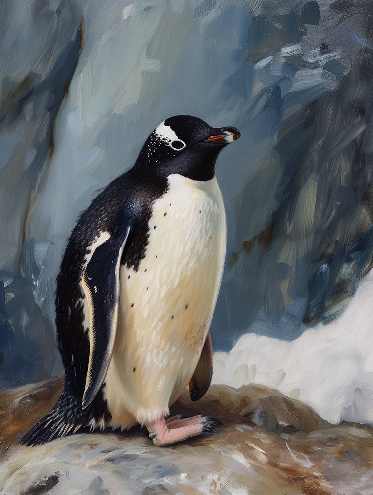 Adlie Penguin Grytviken Oil Painting 3
