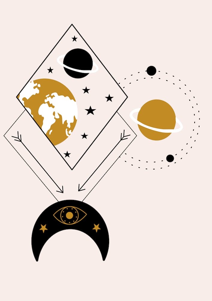 Geometrics And Celestial Elements Illustration