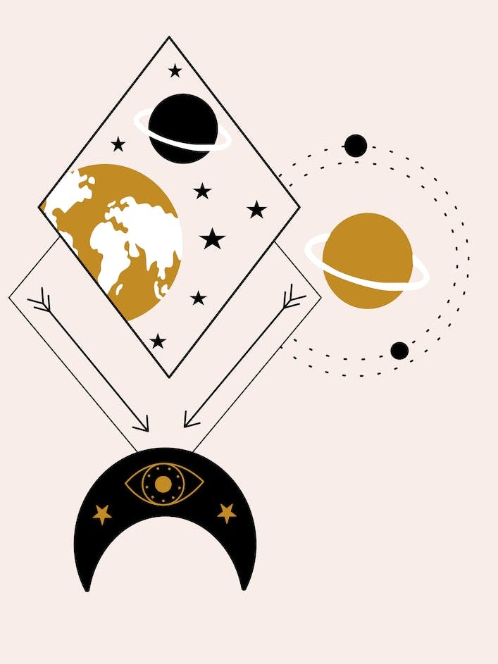 Geometrics And Celestial Elements Illustration