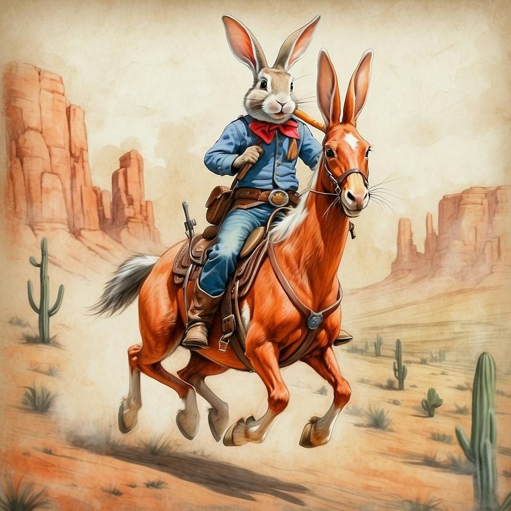 Rabbit On A Donkey
