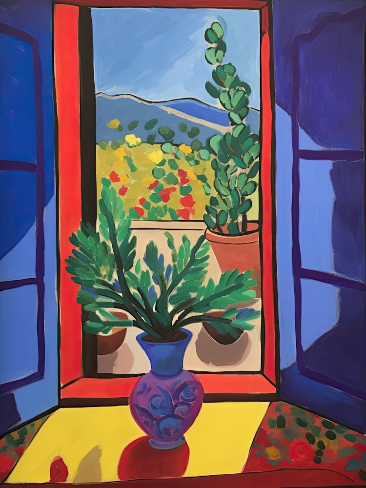 Open Window With Cat Matisse Style Tuscany Italy 5