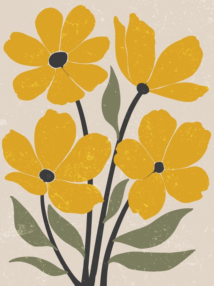 Vintage Yellow Flowers