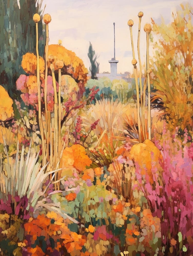 Autumn Gardens Painting Marrakech Botanical Garden Morocco 2