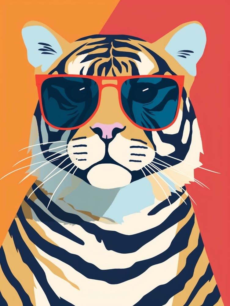 Little Siberian Tiger 3 Wearing Sunglasses