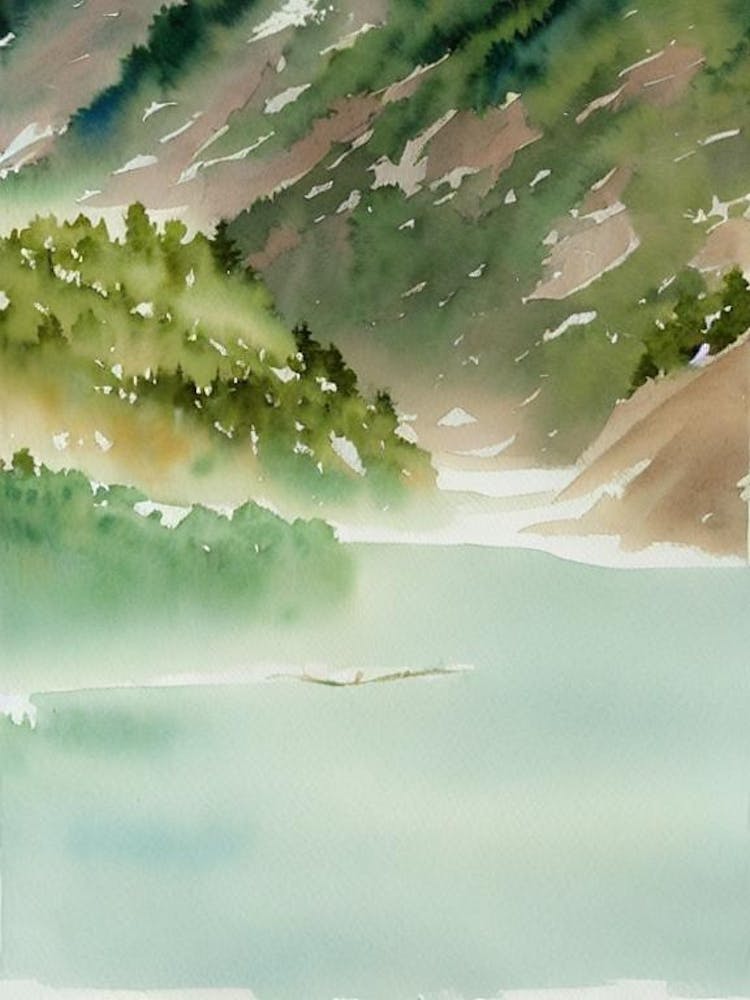 Gobi Gurvansaikhan National Park Mongolia Water Colour Poster