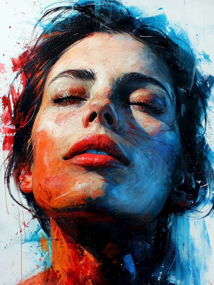 Portrait Of A Woman painting 4 Art Print by JBJart Justyna Jaszke