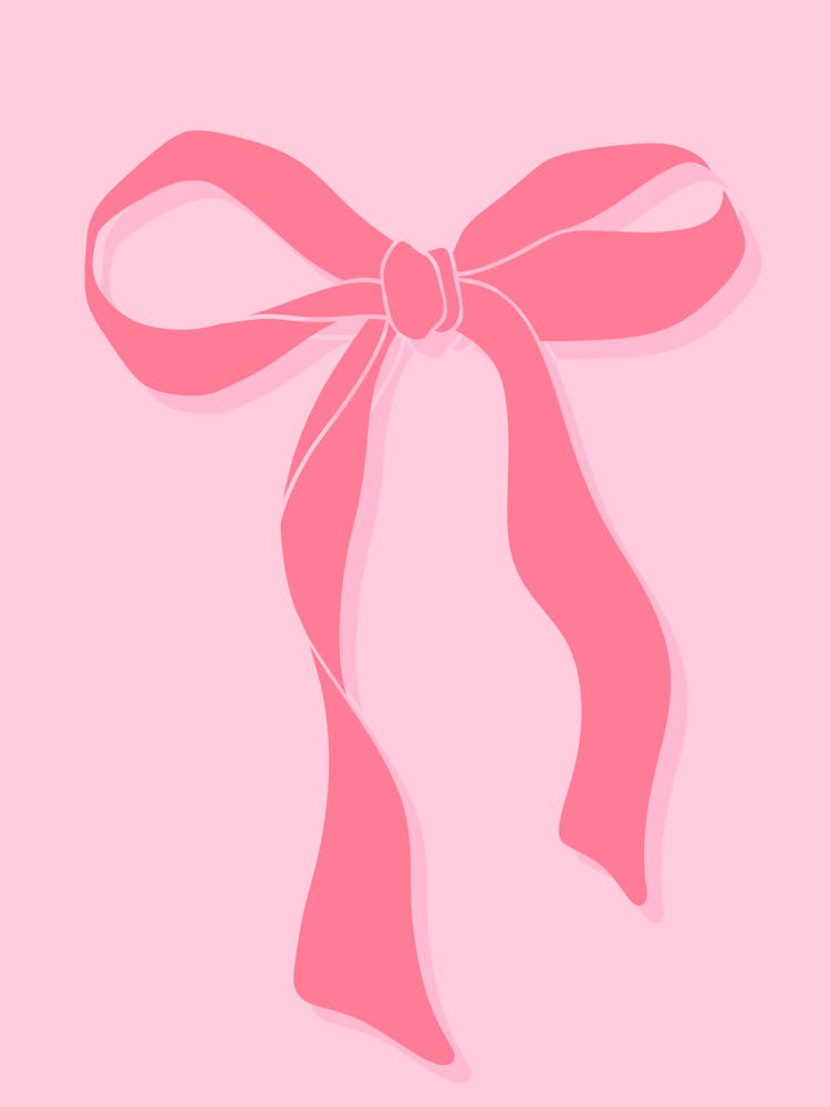 Pink Bow On Pink Background