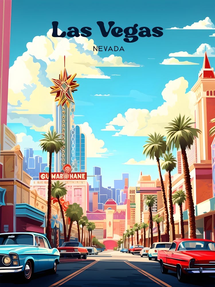 Las Vegas Nevada Streetview Travel Art